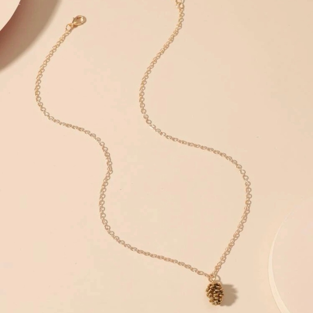Gold Pine Cone Necklace